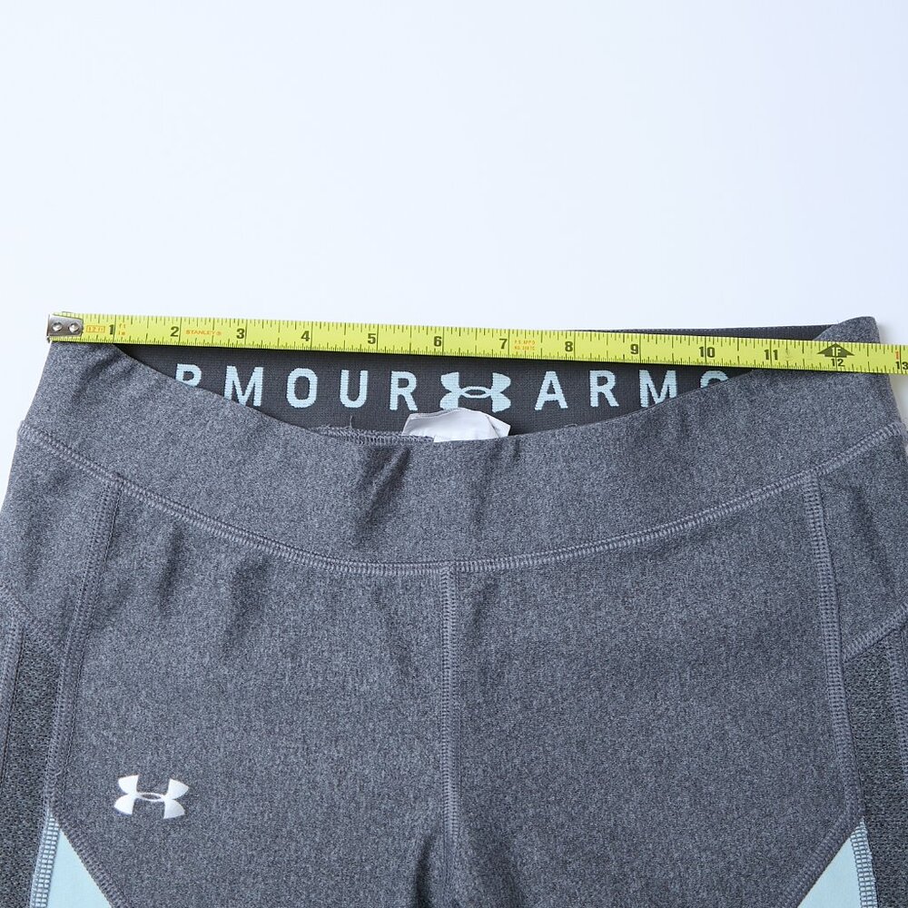 Under Armour Heatgear Compression Leggings Gray Turquoise Sea Green Medium - Picture 8 of 10